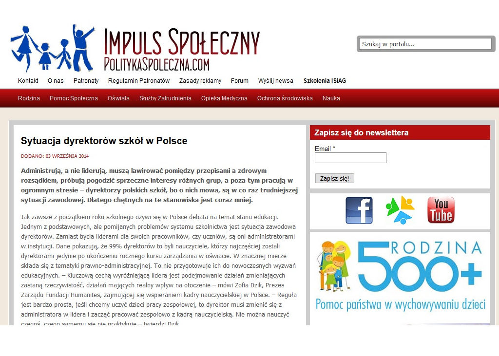 PolitykaSpoleczna.com: Sytuacja dyrektorów szkół w Polsce